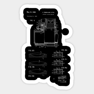 Rotary Pistol Engine Vintage Patent Hand Drawing Sticker